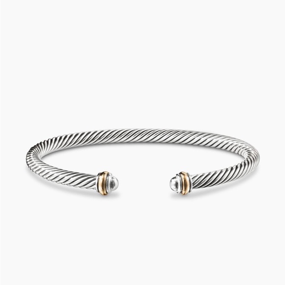 David Yurman Jewelry - Classic Cable Bracelet in Sterling Silver with 18K Yellow Gold, 4mm
